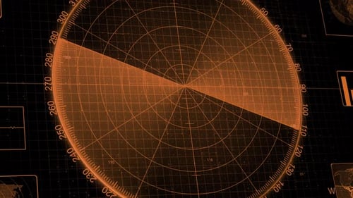 Technologie : Animation d'écran radar, couleur marron, radar mobile, hud.