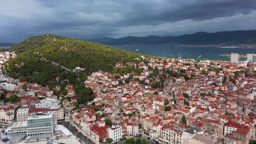 Aerial view over Split , Croatia.