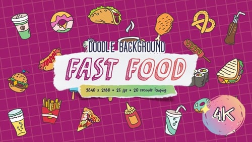 Doodle Background - Fast Food