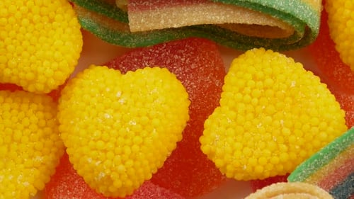 Assorted Colorful Gummy Candies Close Up