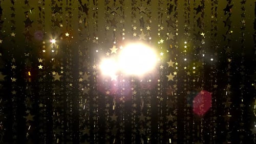 Golden Sparkling Stars Falling Elegant Motion Background