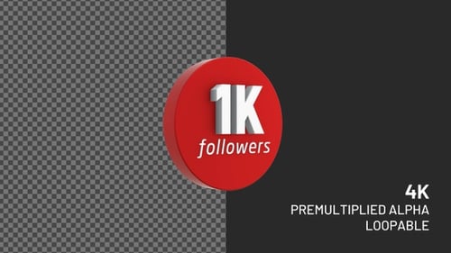 3D Animated Social Media Thank You And Follower Count