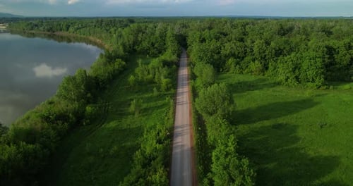 Flying Over an Empty Highway