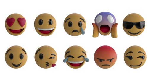 Animated 3D Emojis Expressing Various Emotions