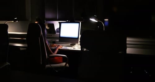 Female executive working at desk