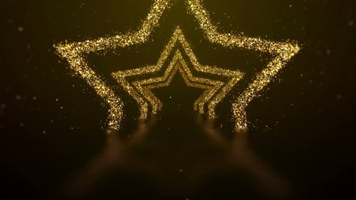 Golden Glittering Stars Awards Celebration Background Loop