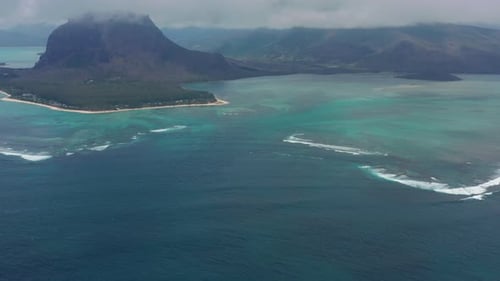 Scenic Beach on Caribbean Island for Summer Holidays Vacation Aerial Video Footage From Drone of