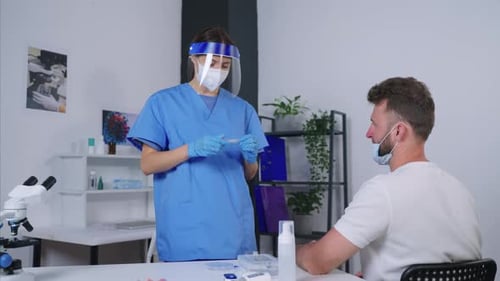 Patient Comes to Get the Vaccine Against Coronavirus