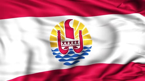 French Polynesia Flag Waving Animation