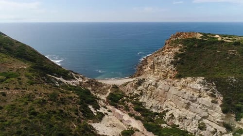 Aerial View of the of the Cliffs and Cliff By the Ocean