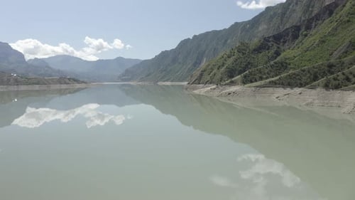 Aerial View in Beautiful Lake in the Mountains