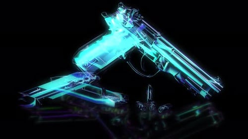 Cyberpunk Skyfi HUD Digitale Waffe
