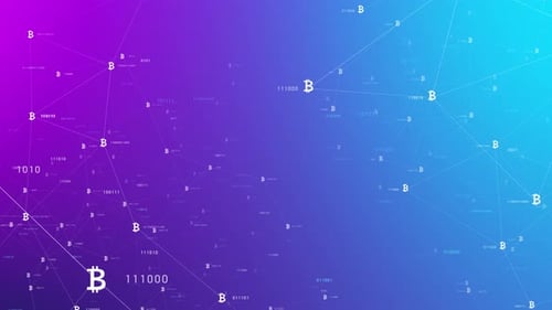 Futuristic Bitcoin Network Digital Blockchain Background