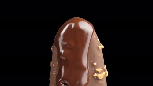 Chocolate Ice Cream While Rotating With Alpha Channel