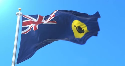 Realistic Waving Flag of Western Australia Loop