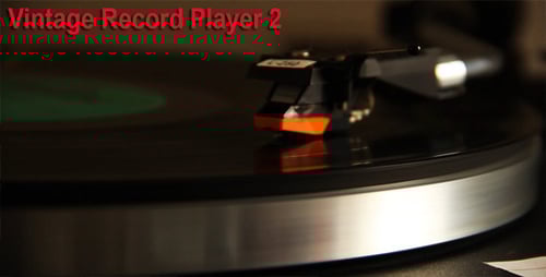 Vinyl Record Spinning on a Turntable, Close Up