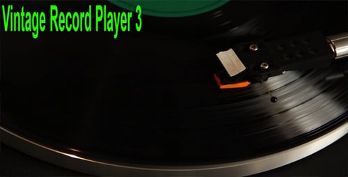 Vinyl Record Spinning on Record Player Close Up