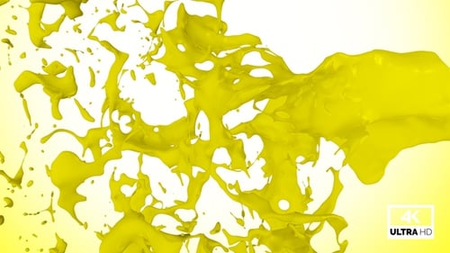 Dynamic Yellow Liquid Splash Transition Reveal
