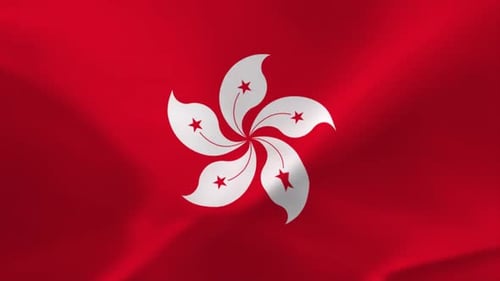 Waving Flag of Hong Kong Animation