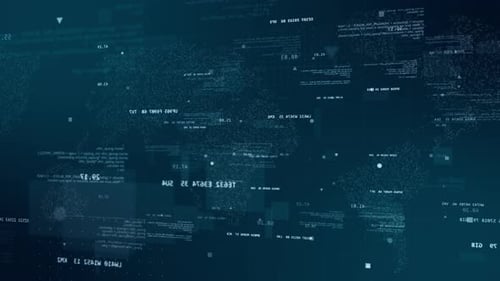 Blue digital cyberspace with program code levitation on futuristic map background technology