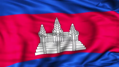 Realistic Waving Flag of Cambodia Animation