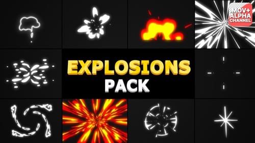 Hand Drawn Cartoon Explosion and Energy Effects