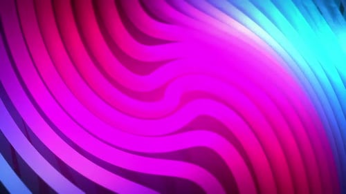 Glowing Abstract Wavy Lines Loop in Vibrant Neon Colors