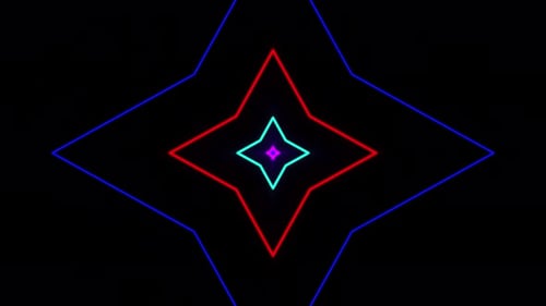Kaleidoscopic Neon Light Patterns Loop