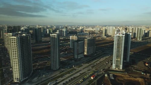 Aerial View of a Modern Urban Cityscape