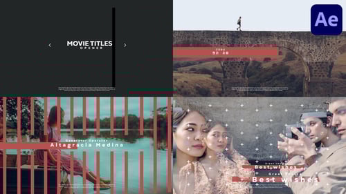 Dynamic Glitch Movie Titles Opener with Modern Text Reveals