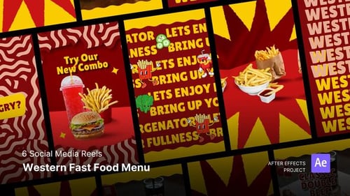 Social Media Reels - Western Fast Food Menu After Effects Project Files