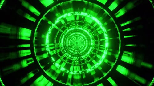 Green Toxic Ring Tunnel Vj Loop Background 4K