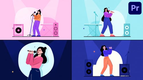 Singing Girls Explainer for Premiere Pro