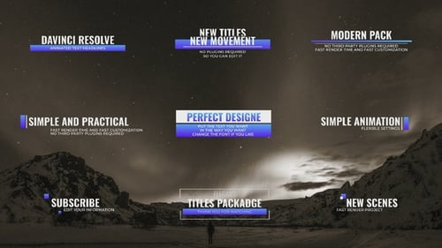 Minimal Titles Pack in Davinci Resolve.
