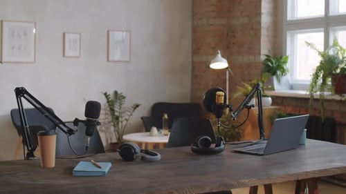 Interior of Podcast Recording Studio