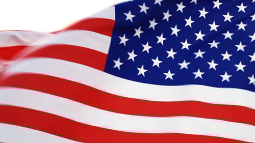 Close Up of Waving American Flag