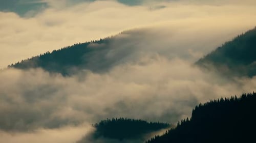 Wolken Nebelig Zeitraffer Sonnenaufgang Berg Natur Tal Hügel