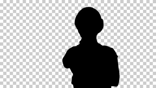 Silhouette construction worker, Alpha Channel