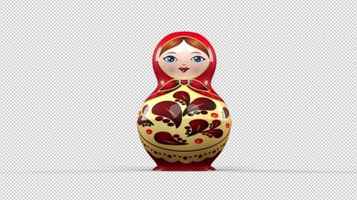 Animated Matryoshka Dolls Unfolding and Nesting