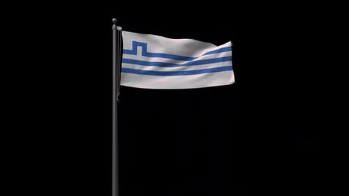 Realistic Waving Flag Animation with Blue and White Design