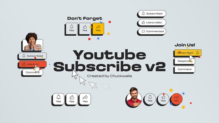 Creative Subscribe Titles, Elements ft. bell & like - Envato
