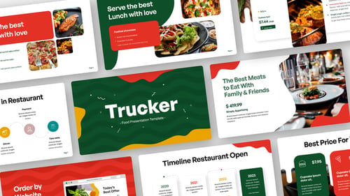 Plantilla After Effect para mostrar vídeos de Trucker Food
