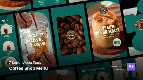 Social Media Reels - Coffee Shop Menu After Effects Project Files