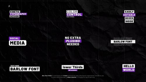Kinetic Box Text Titles and Lower Thirds Pack
