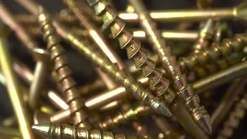 Close-up of screws with slow zoom