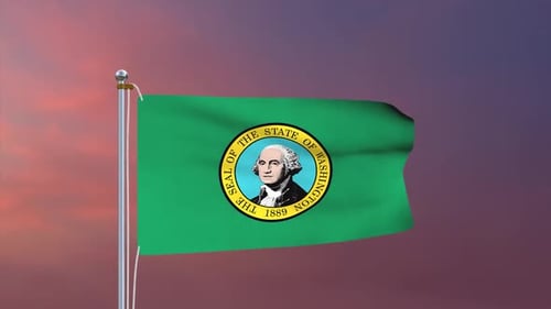 Waving Washington State Flag Animation