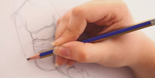 Hand Drawing Sketch with Pencil on Paper