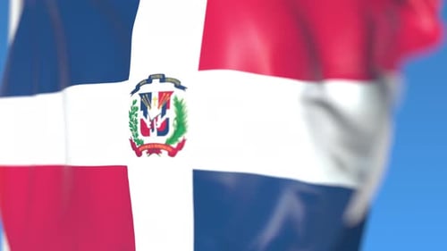 Dominican Republic National Flag Waving Loop Animation
