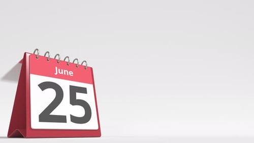 June 26 Date on the Flip Desk Calendar Page
