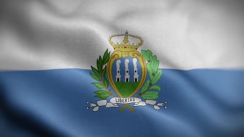 San Marino National Flag Waving Seamless Loop Animation